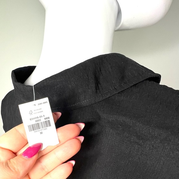 NWT Old Navy Waist-Defined Twist-Front Midi Shirt Dress Blackjack Sz Medium - Picture 8 of 12